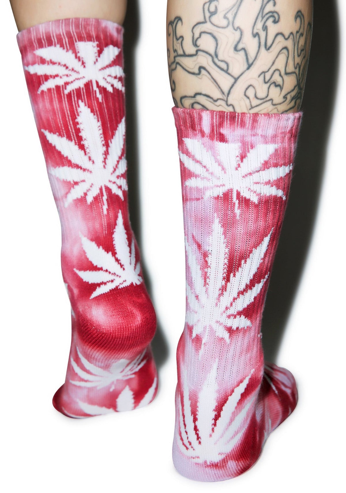 Tie Dye Plantlife Crew Sock - Dark Blue