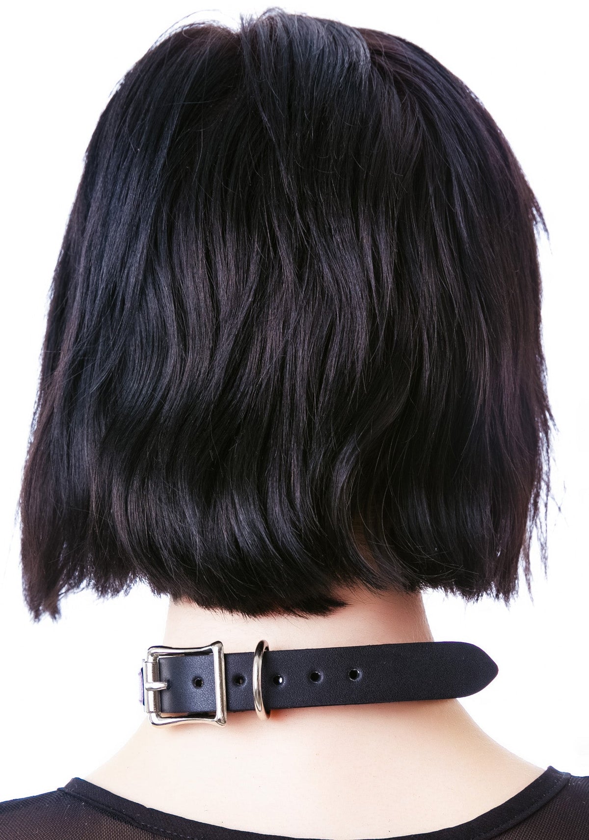 Strap Tease Leather Choker - Black