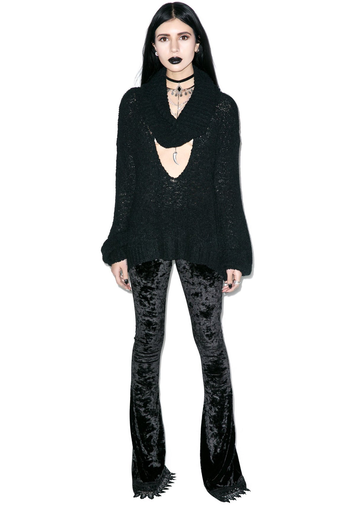 Scandal Knit Crop - Black
