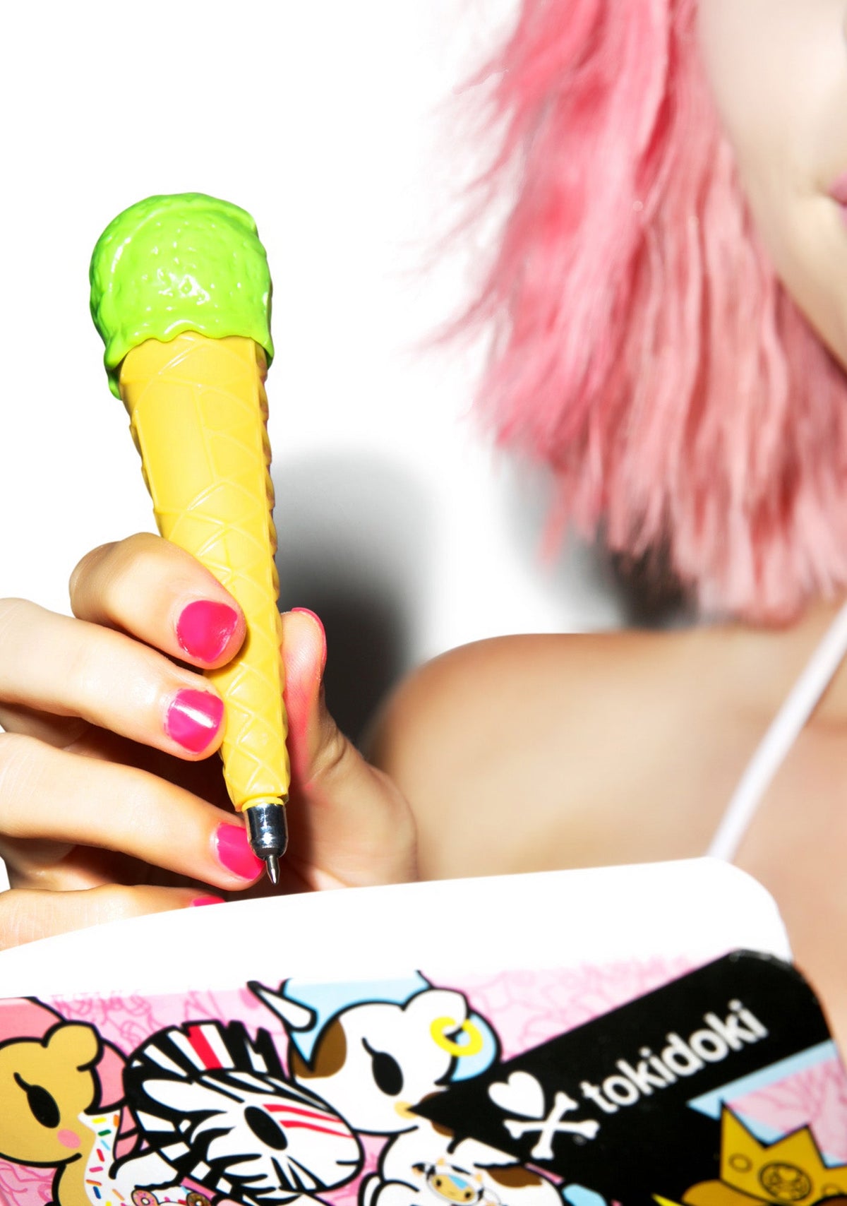 Single Scoop Ice Cream Pen - Pink
