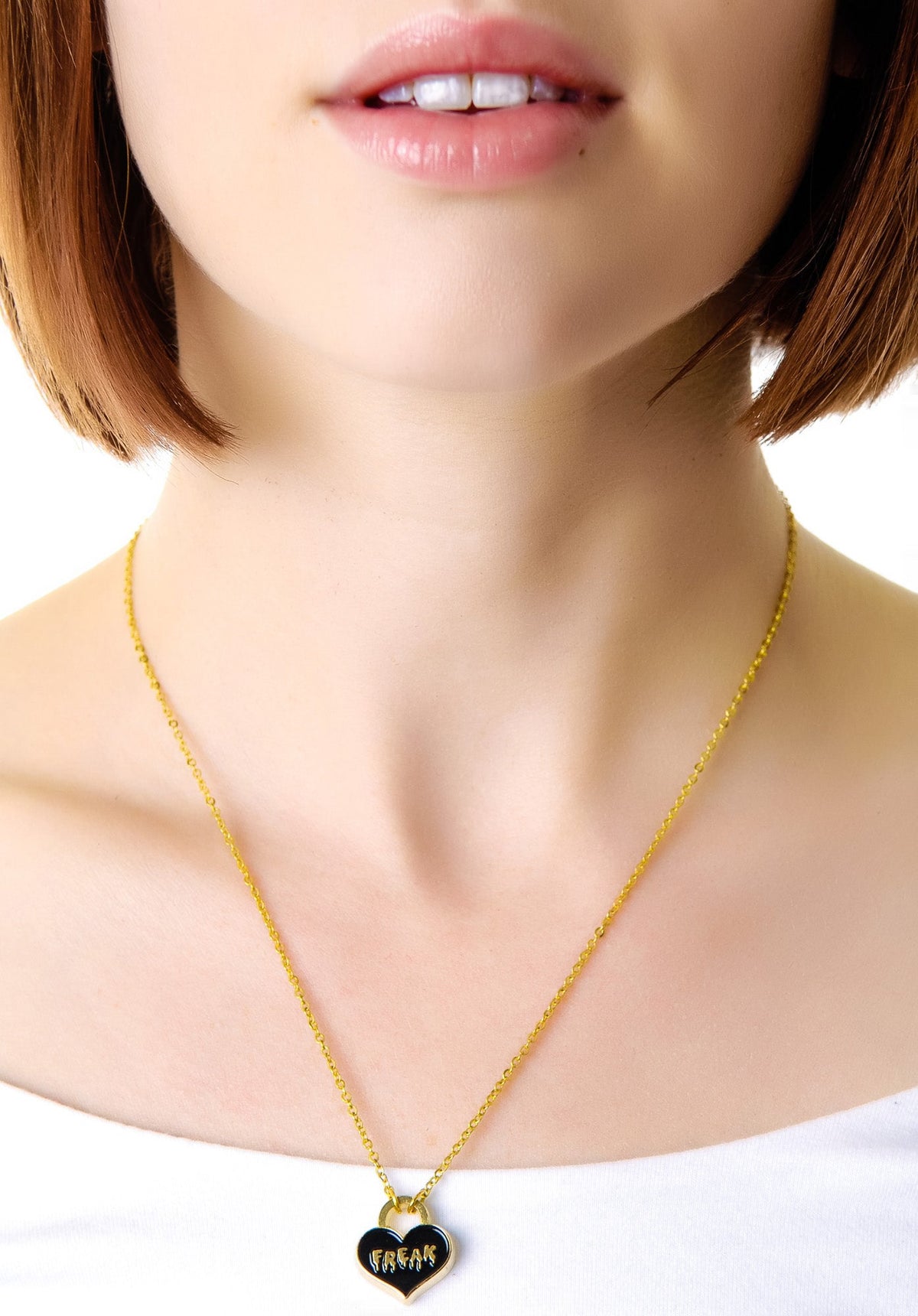 Freak Heart Necklace - Gold