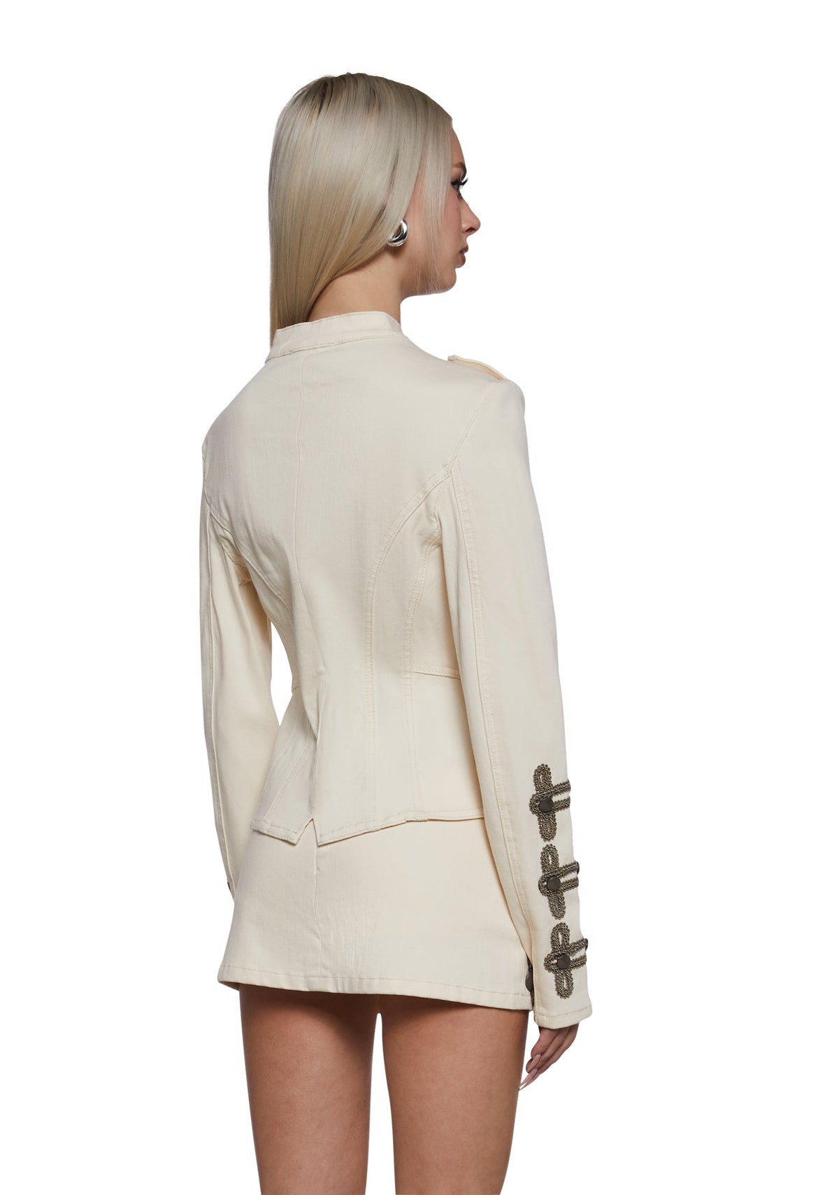 Military Parade Twill Jacket - White