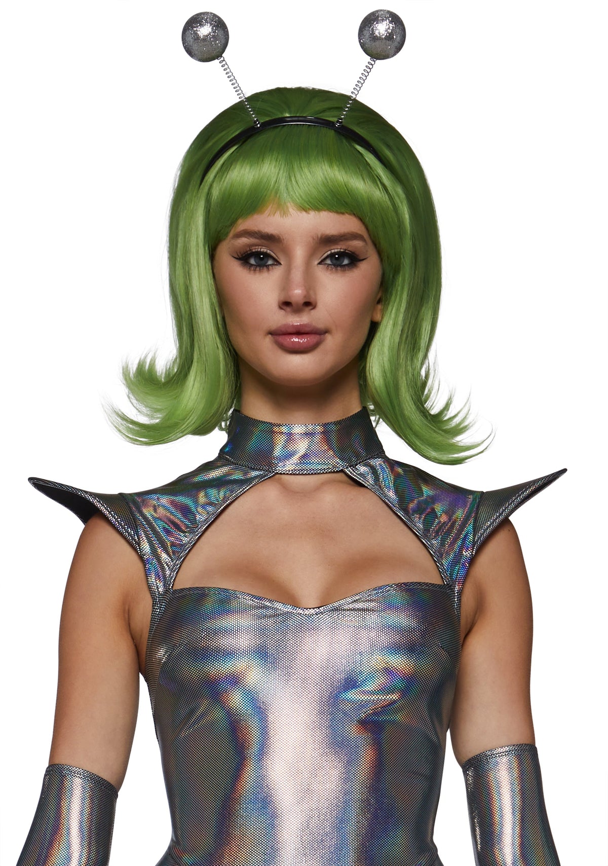 Retro Alien Girl Dress Costume - Silver