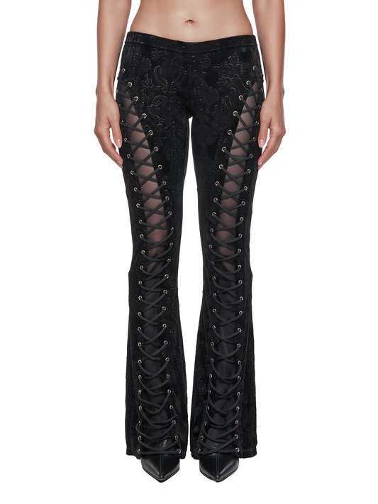 Dujor Velour Low Waist Corset Pants
