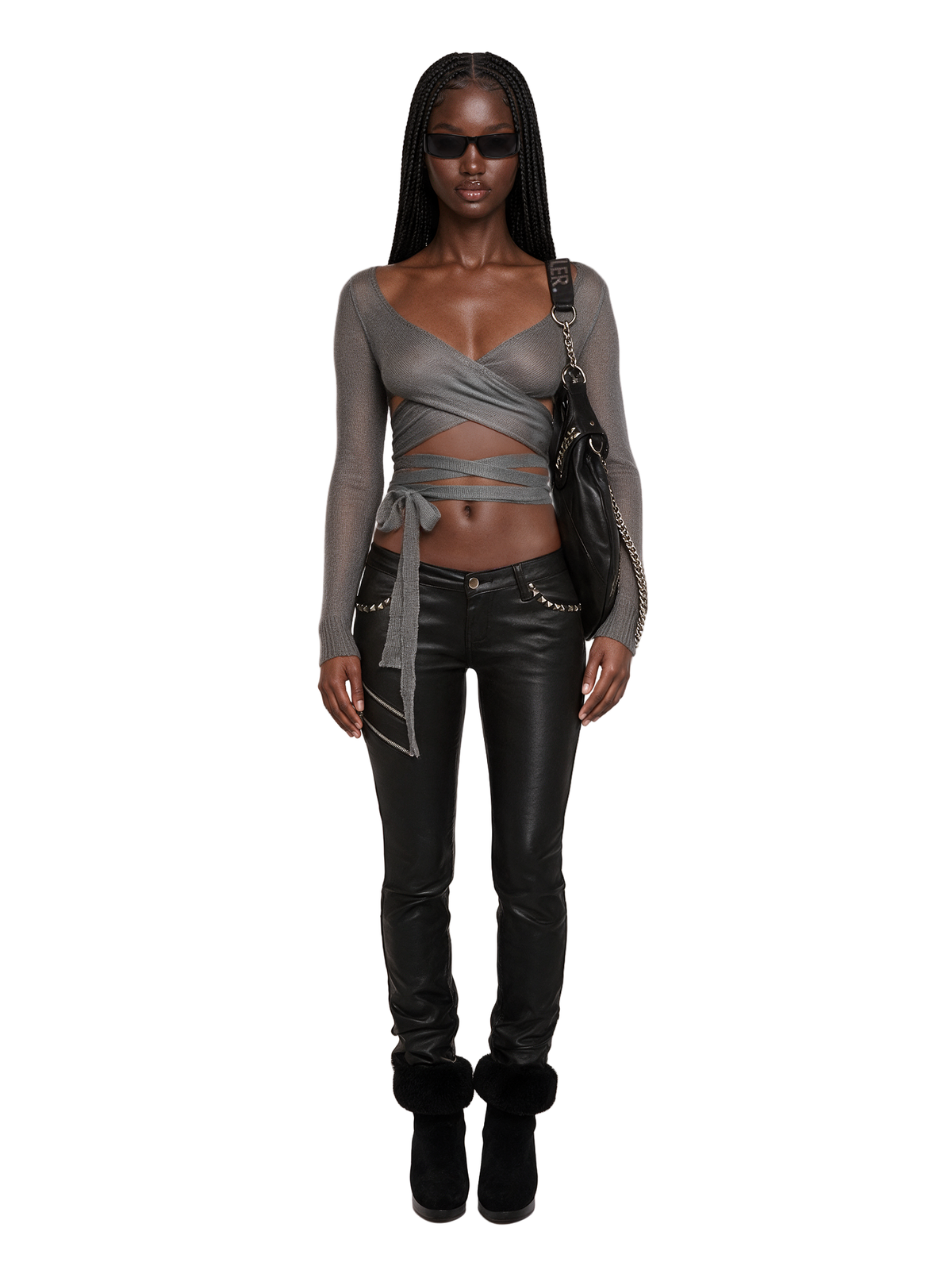 Remix Knit Wrap Long Sleeve Top