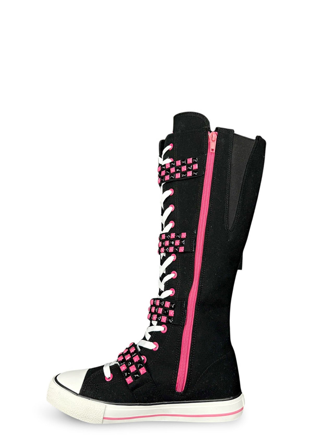 Rawr XD Stud Knee High Sneakers - Pink