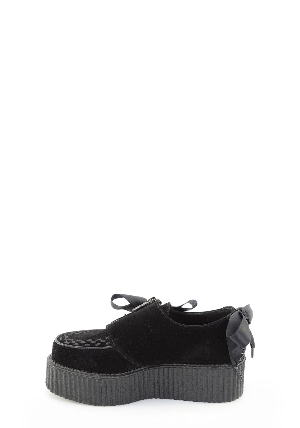 Creeper-312 Suede Oxford Platform Shoes with Bows