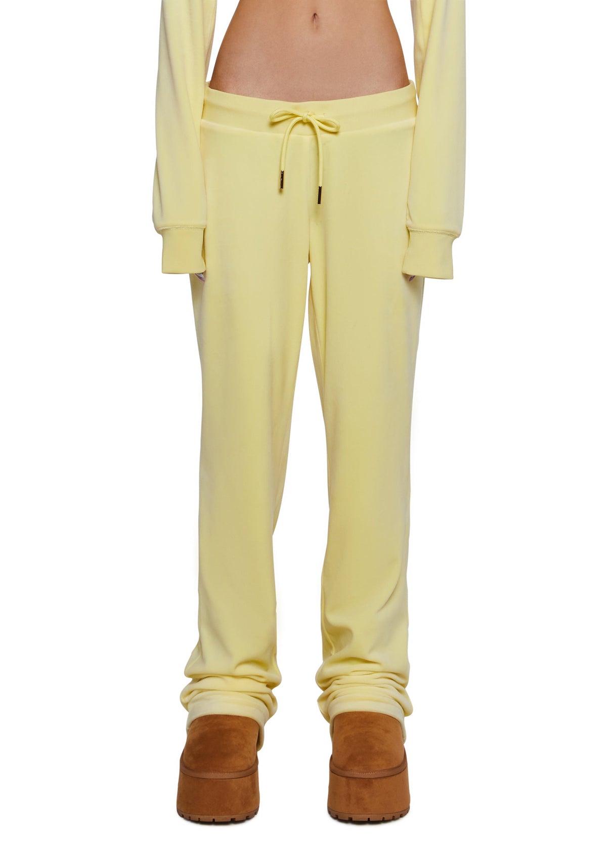 OG Big Bling Velour Track Pants - Yellow