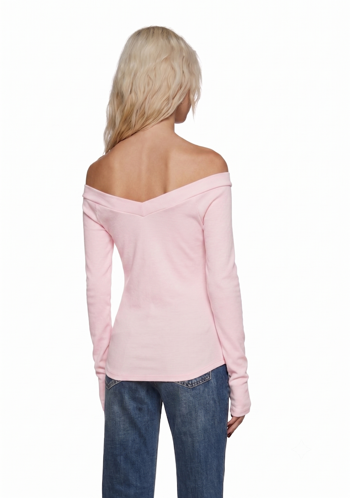 Logo Off The Shoulder Top - Pink