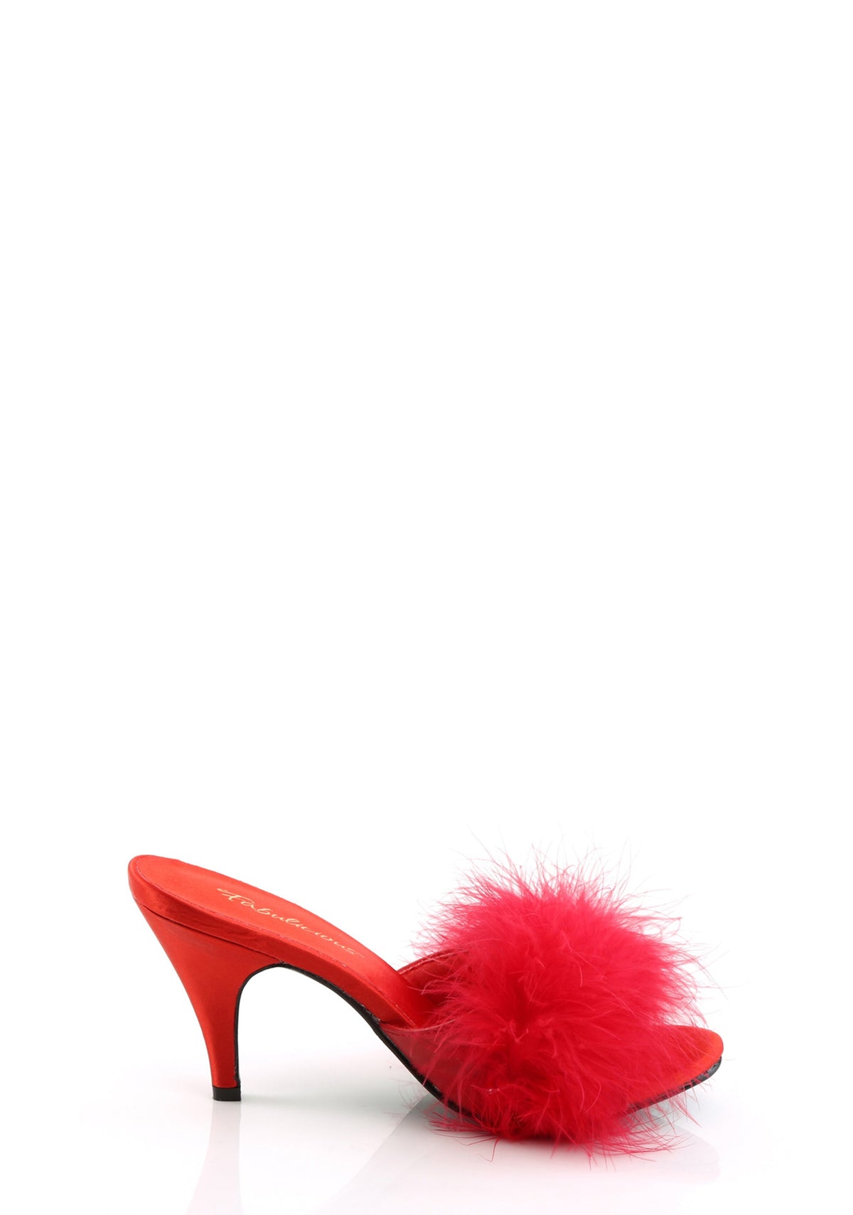Amour-03 Marabou Slippter-Red PU