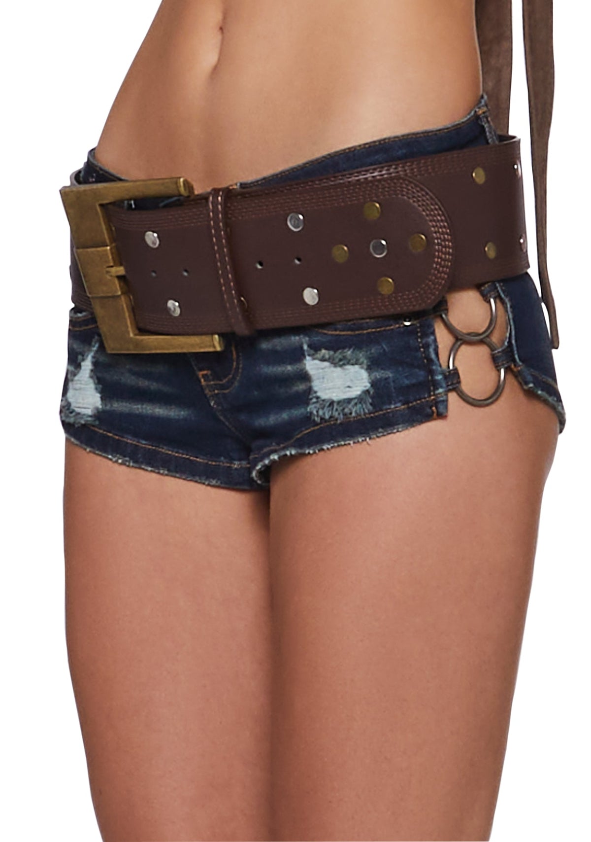 Mix Metal Studded Wide Belt