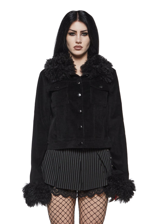 Sybil Corduroy Jacket with Faux Fur
