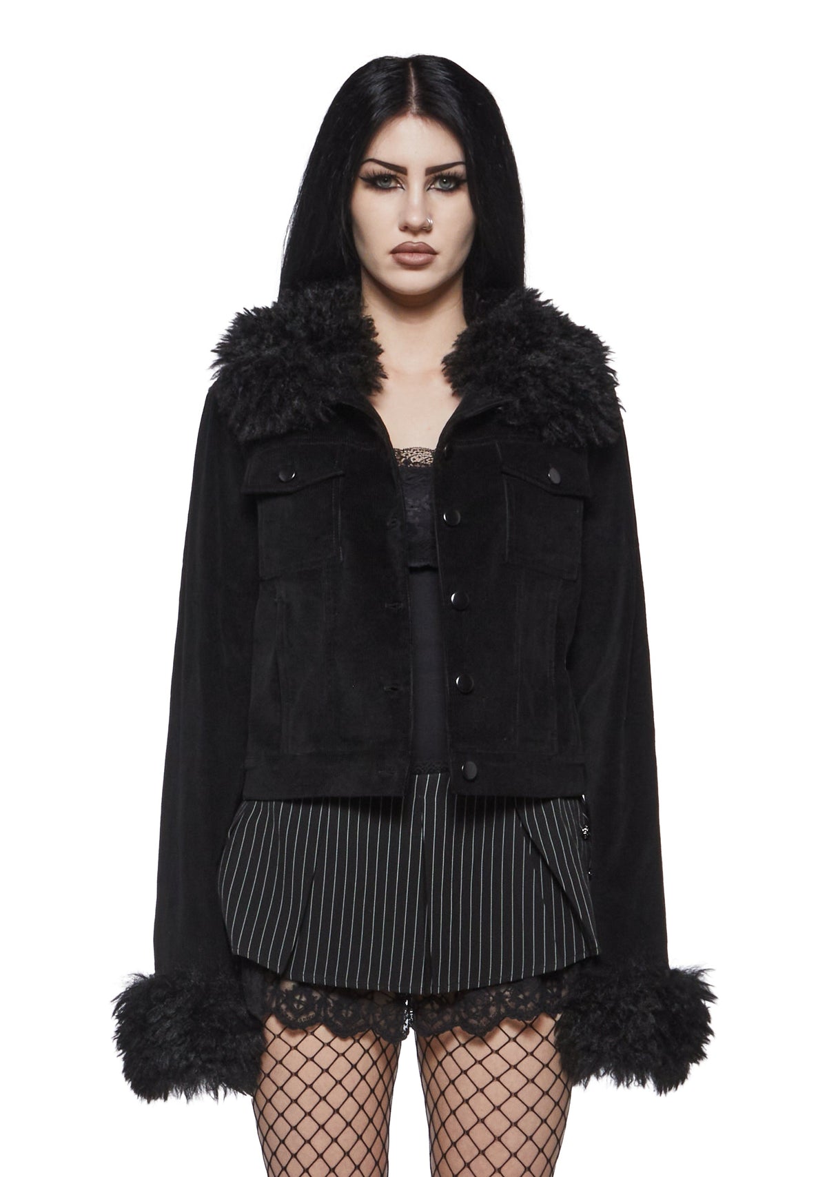 Sybil Corduroy Jacket with Faux Fur