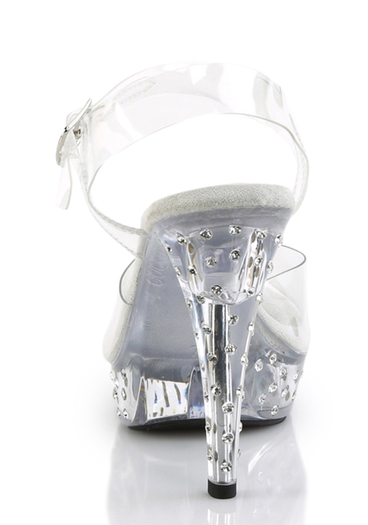 Cocktail-508 Platform Ankle Strap Rhinestones Studded Sandals-Clear