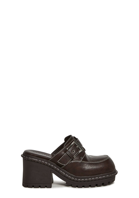 Campus Buckle Platform Mule