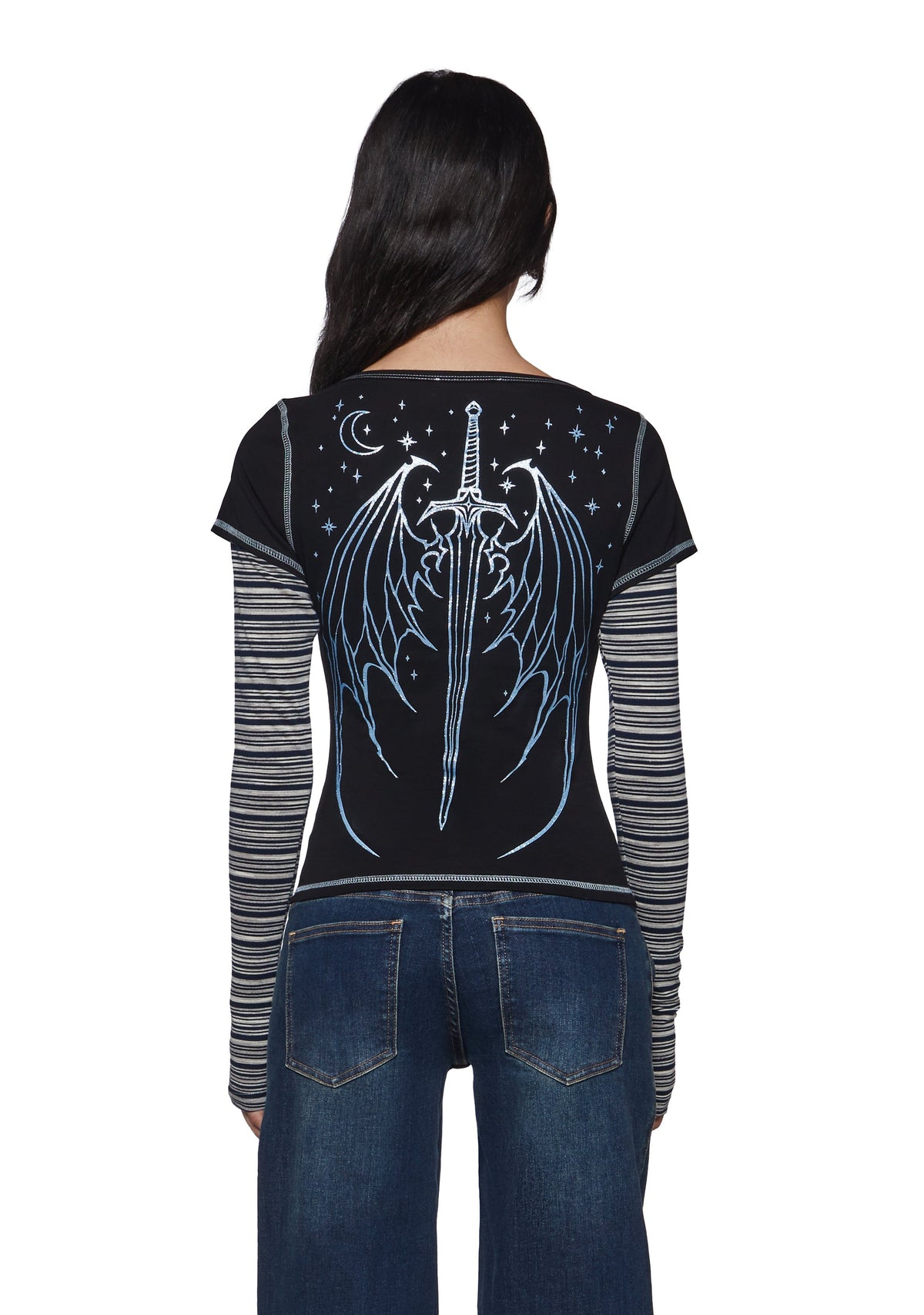Illyrian™  Bat Boy Twofer Long Sleeve tee