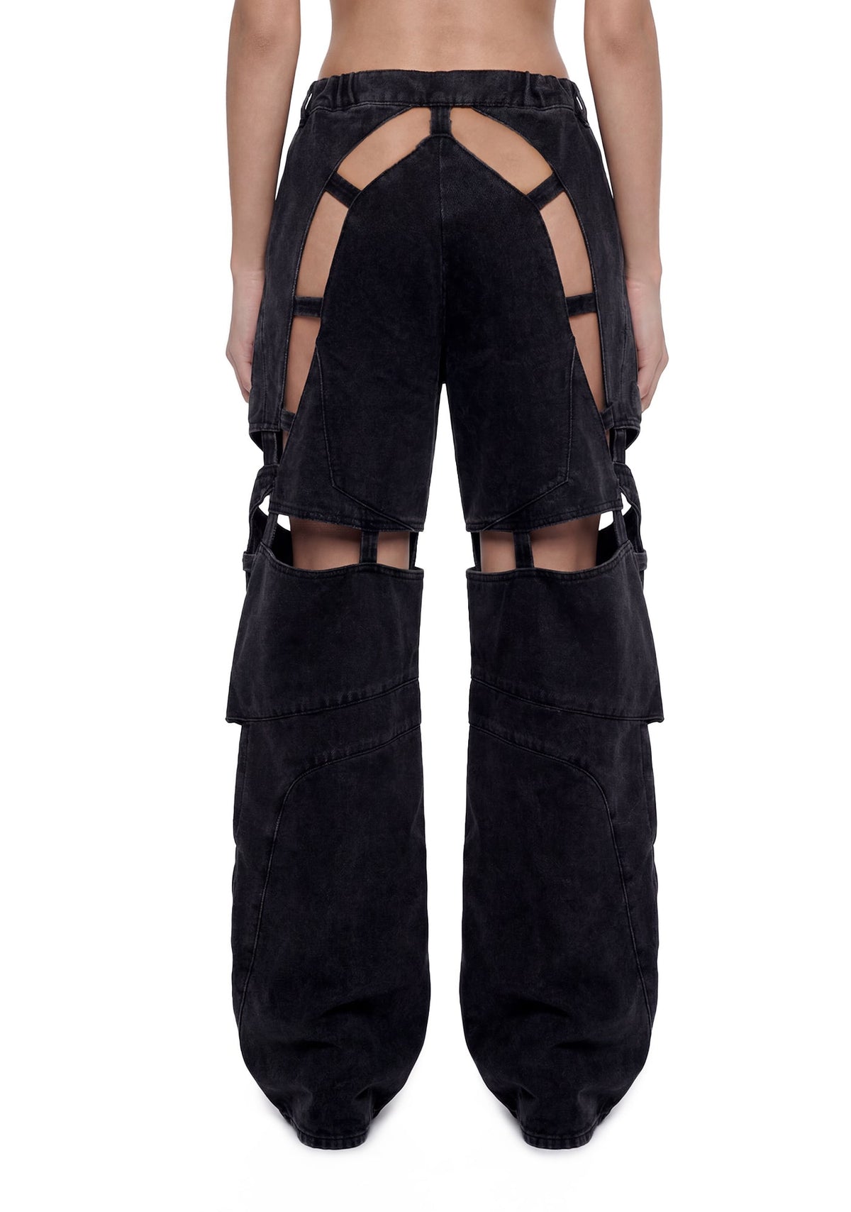 Moto Denim Floating Pants - Black