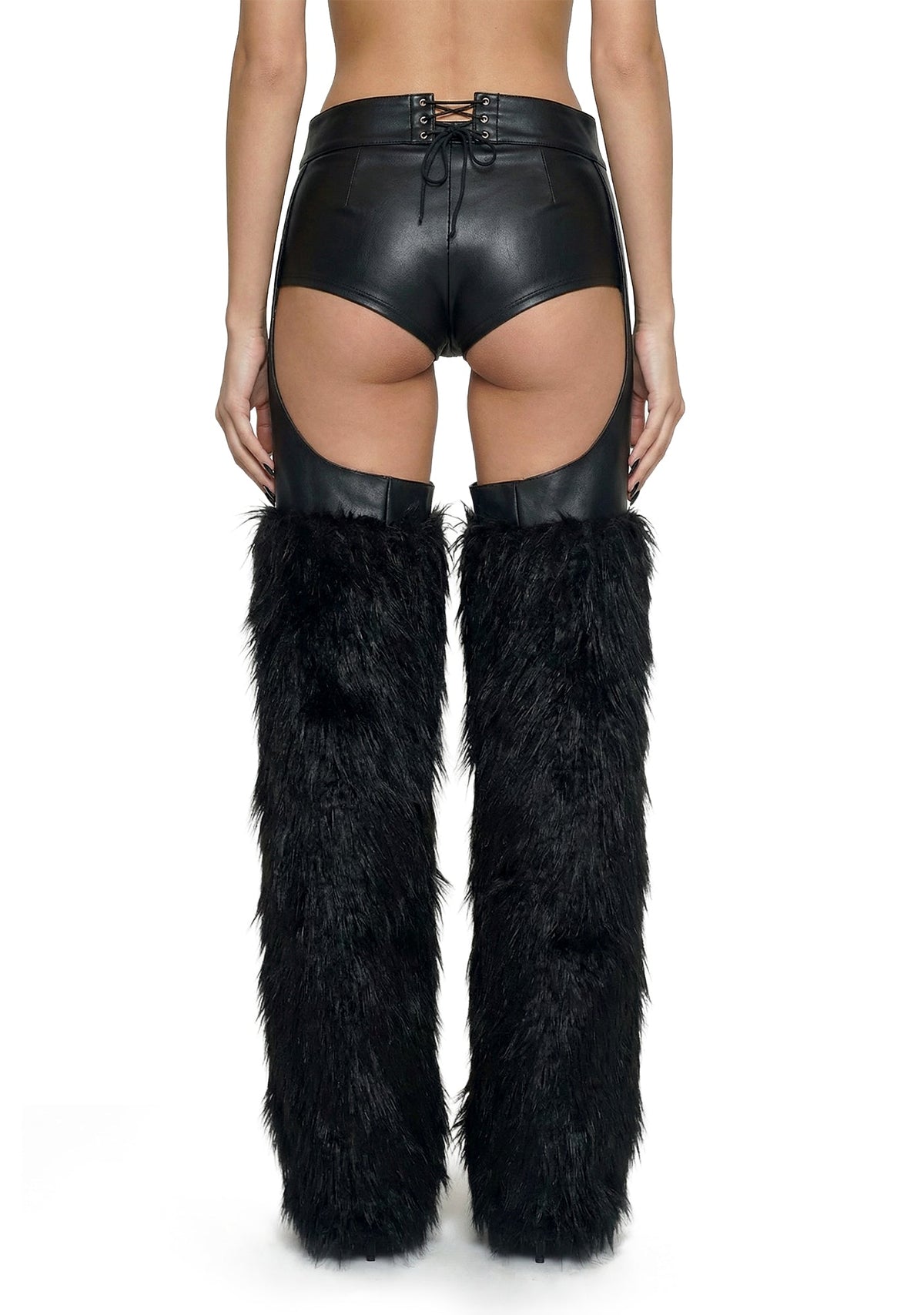 Faux Fur Chaps - Black