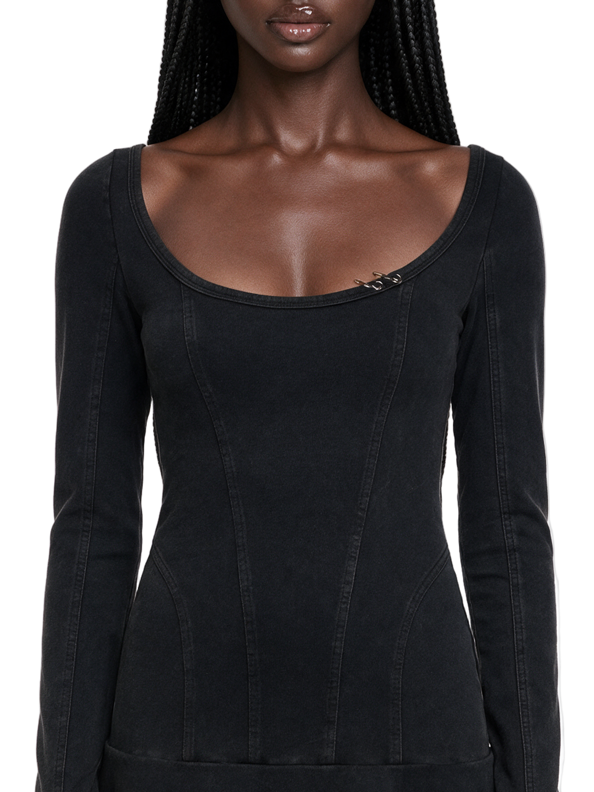 Remix Pierced Skater Long Sleeve Mini Dress