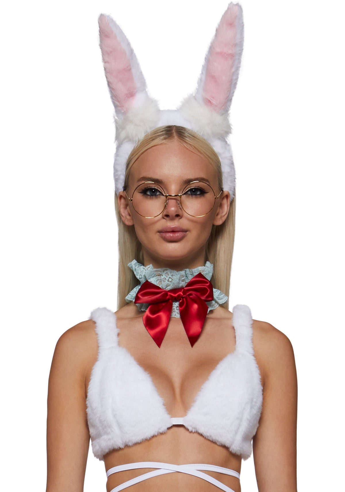 Furry Alice Rabbit Costume with Clock Purse