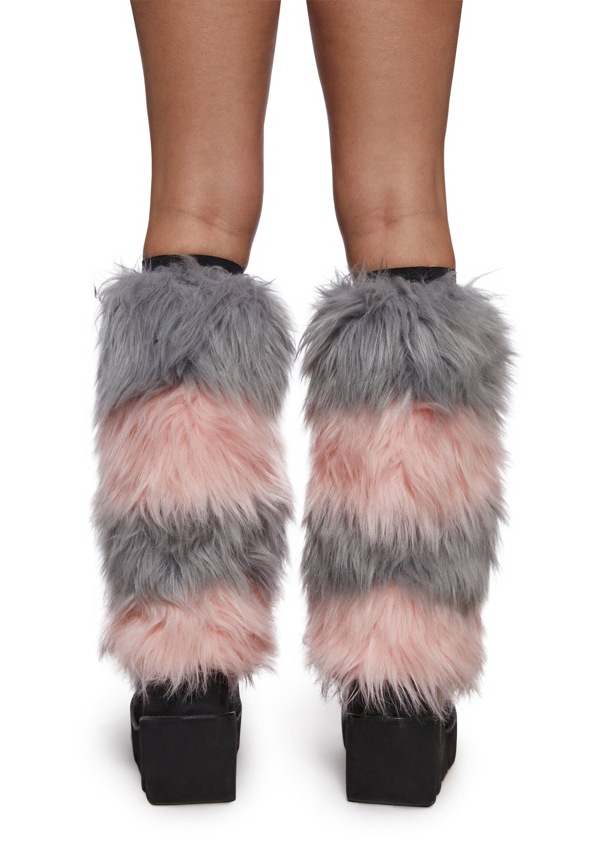 Your Digits Striped Fur Leg Warmers