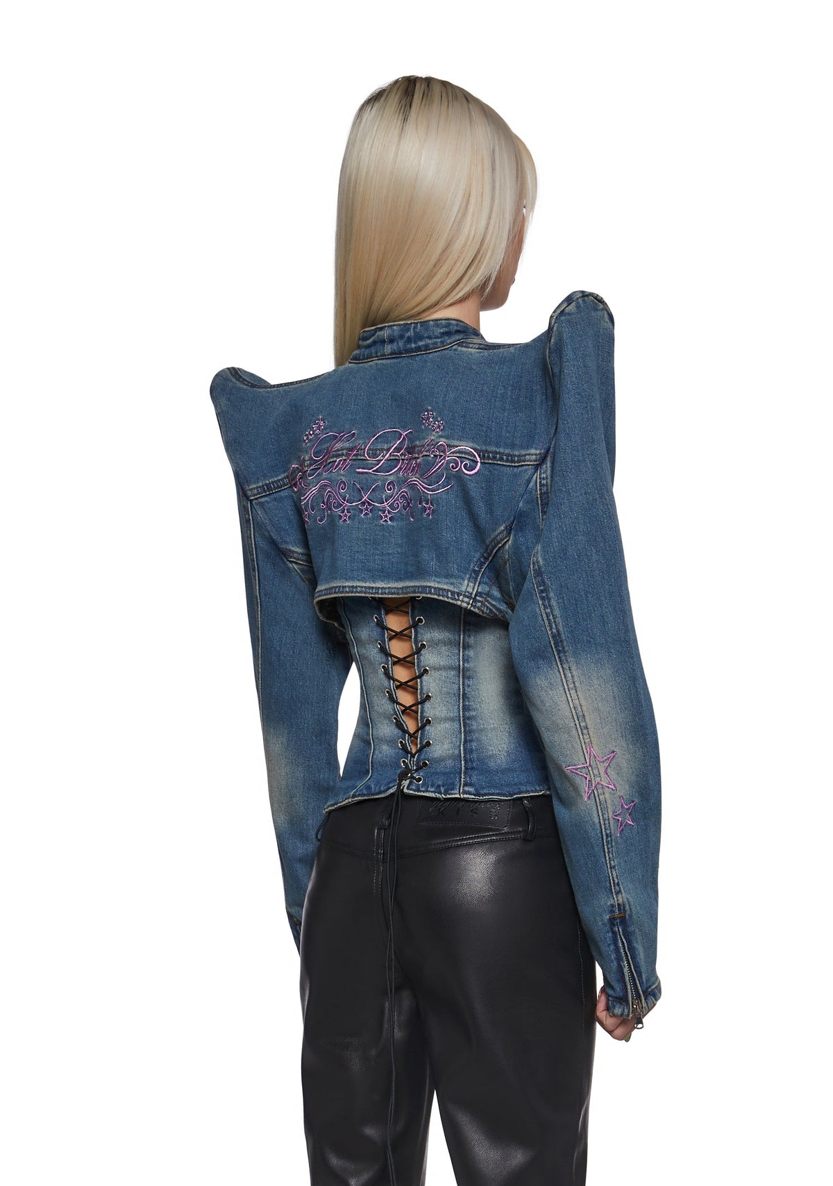 Spike Denim Bolero Jacket