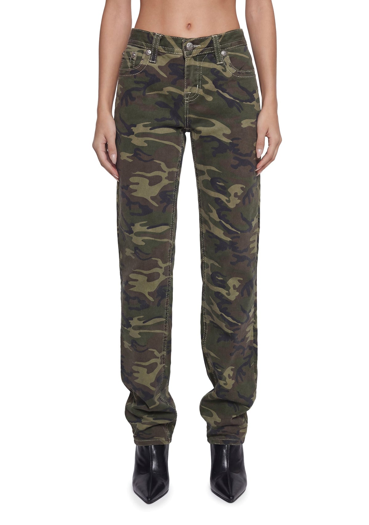 Saint Camo Slim Wide Leg Jeans 34"