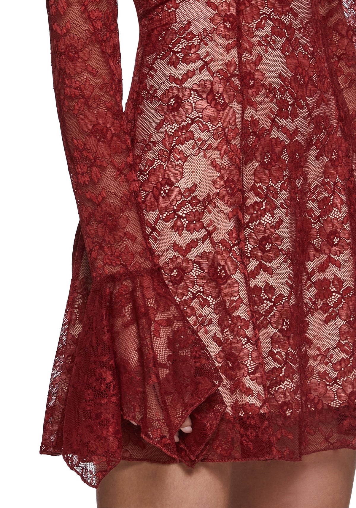 Mary Jane Lace Dress - Red