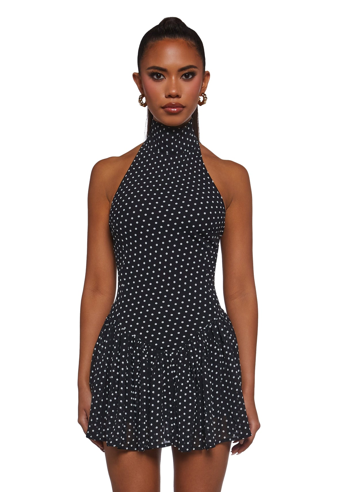 Main Character Polka Dot Dress - Black