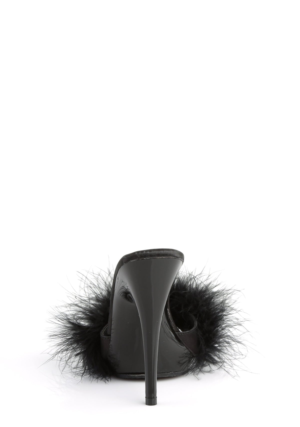 Poise-501 Platform Marabou Slides-Black