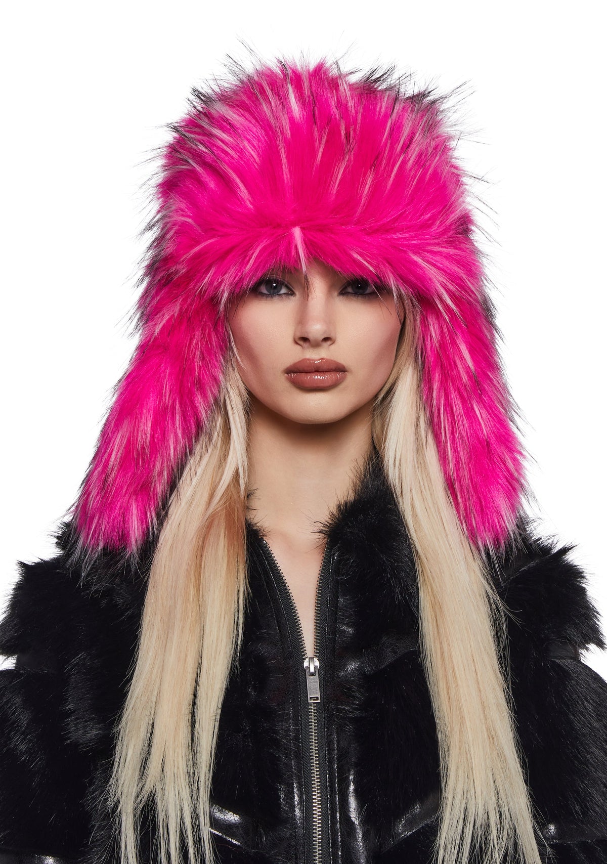 Aura Faux Fur Trapper Hat - Pink
