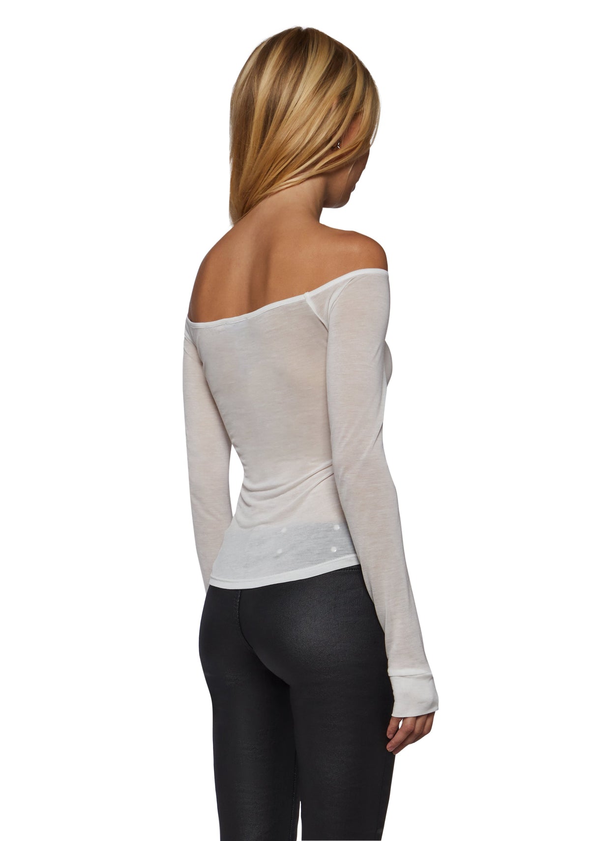 Avant Off The Shoulder Long Sleeve Top - White