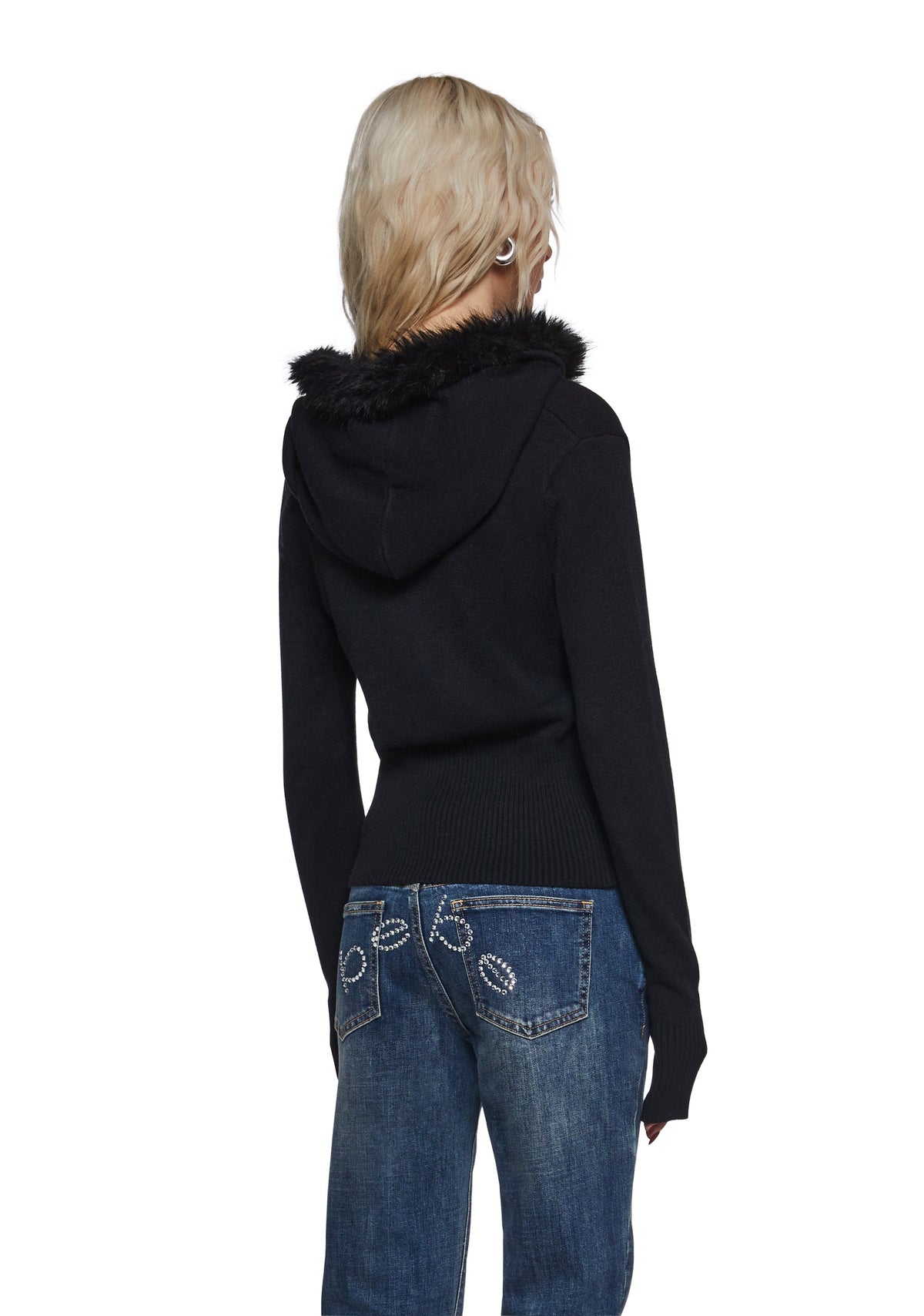 Logo Hoodie With Faux Fur Trim