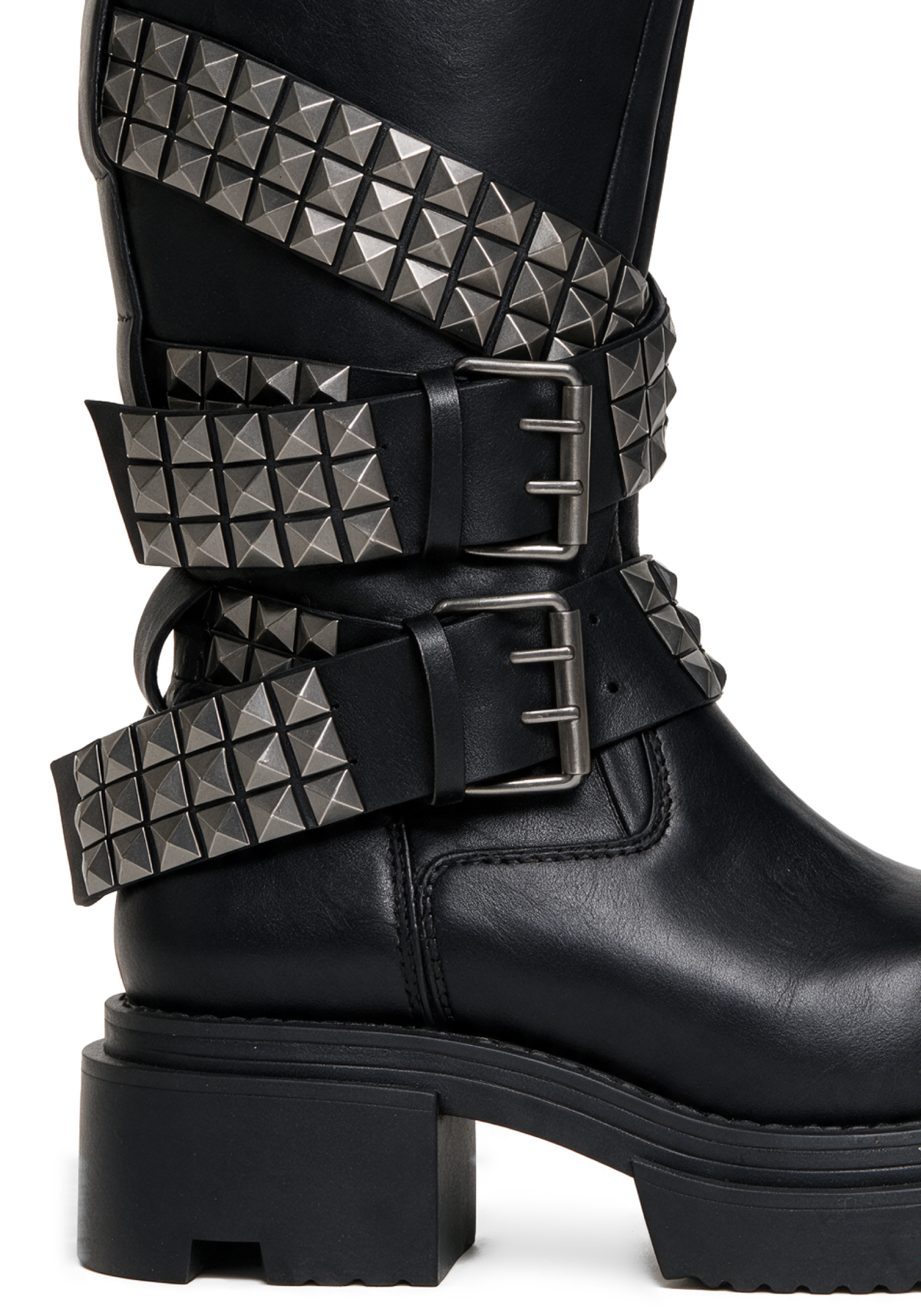 Destruct Studded Knee High Platform Boots