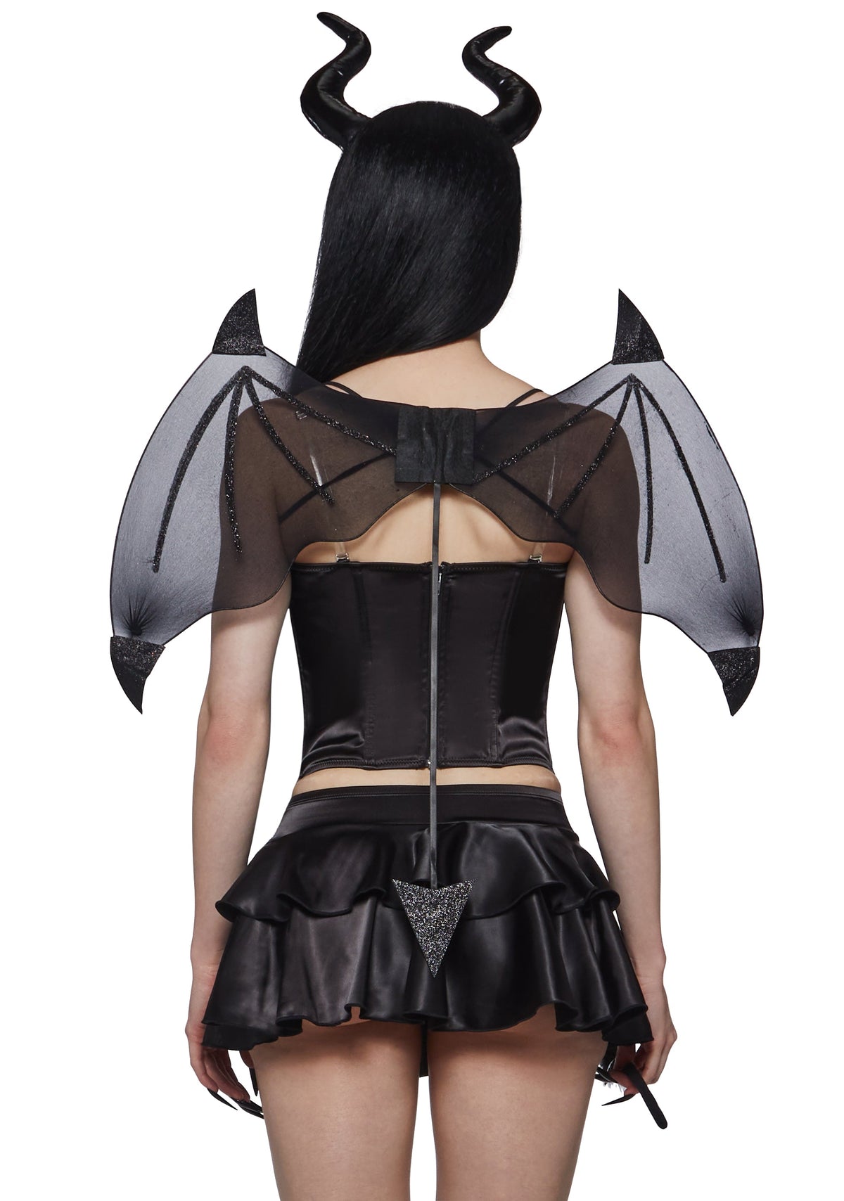 Black Devil Corset Costume with Wings
