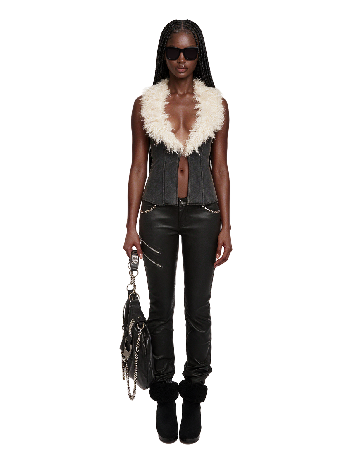 Remix Fur Trim Vest
