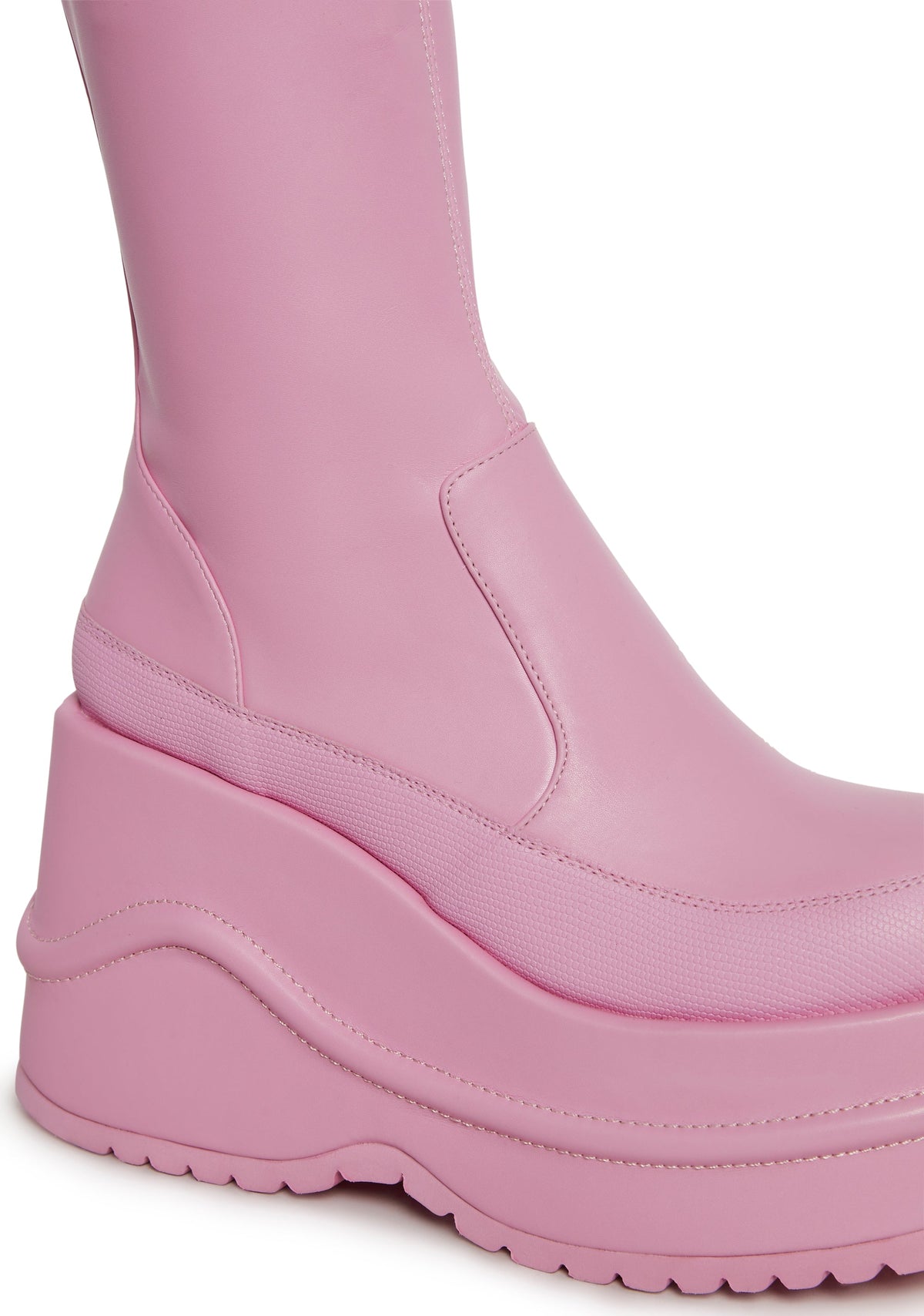 New Fans Wedge Stretch Boots - Pink