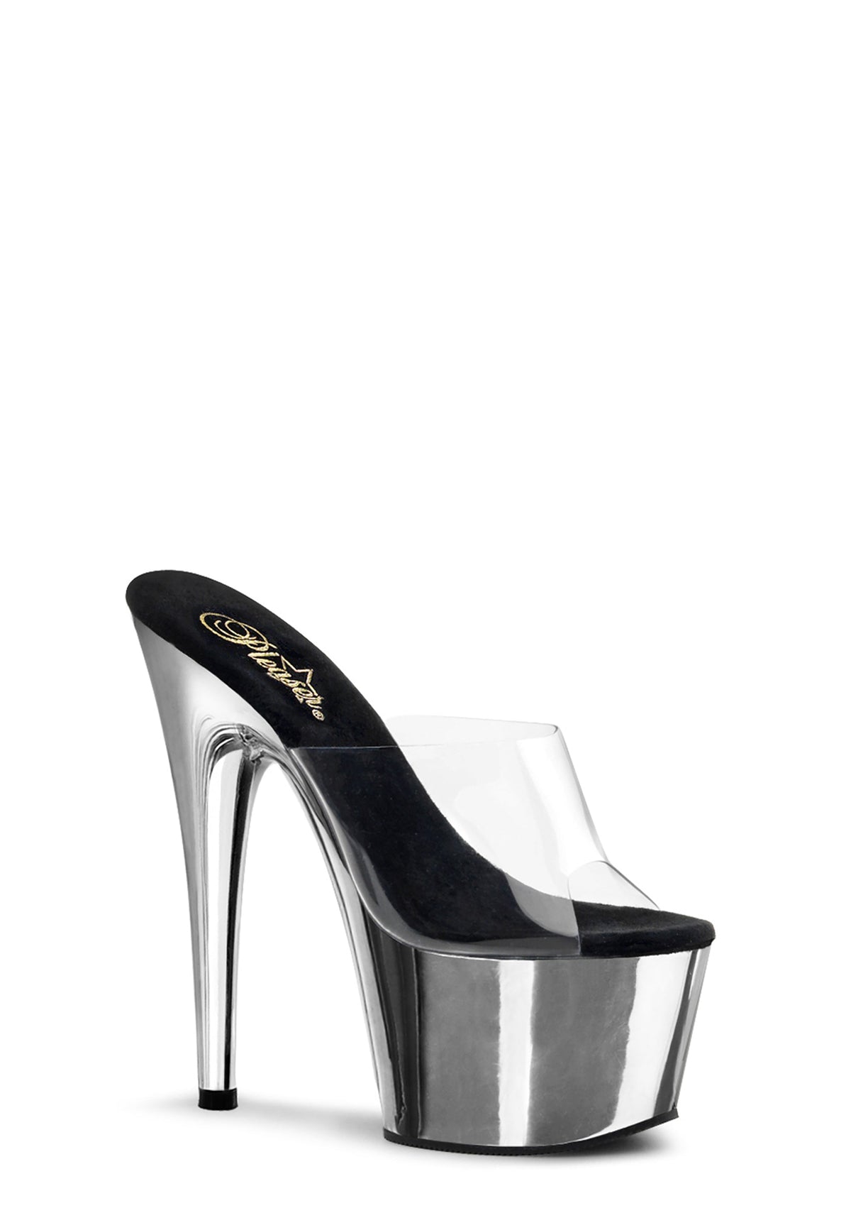 Adore-701 Platform Slides-Silver Chrome
