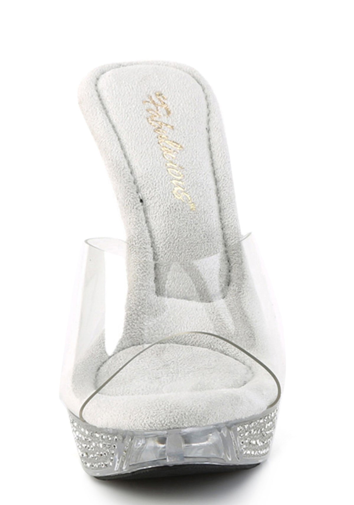Elegant-401 Rhinestone Platform Slides