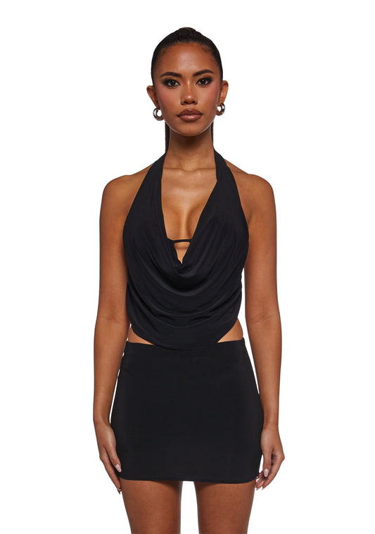 Chart Topper Skirt Set - Black