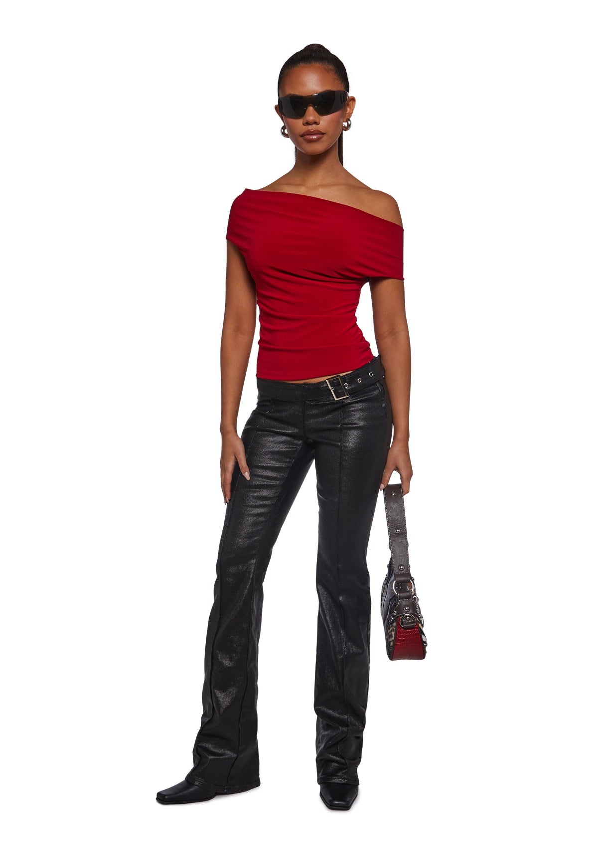 Mega Star Off The Shoulder Top - Red