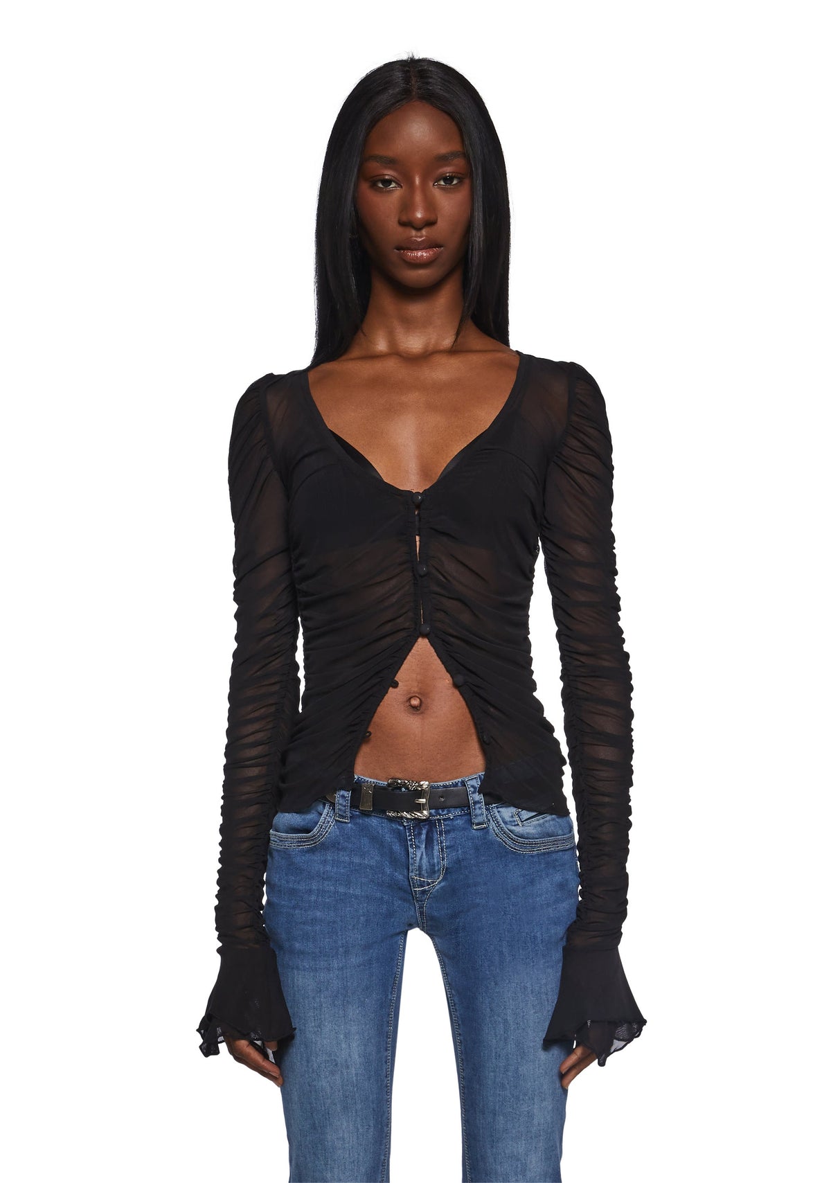 Divine Status Chiffon Blouse - Black