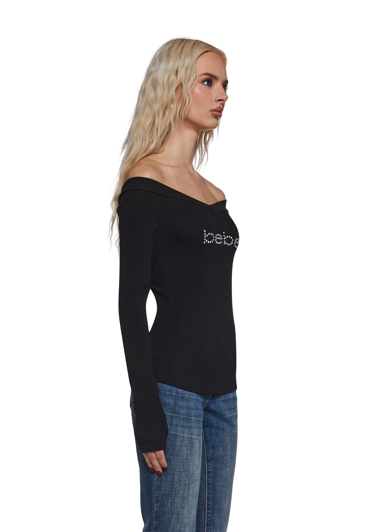 Logo Off The Shoulder Top