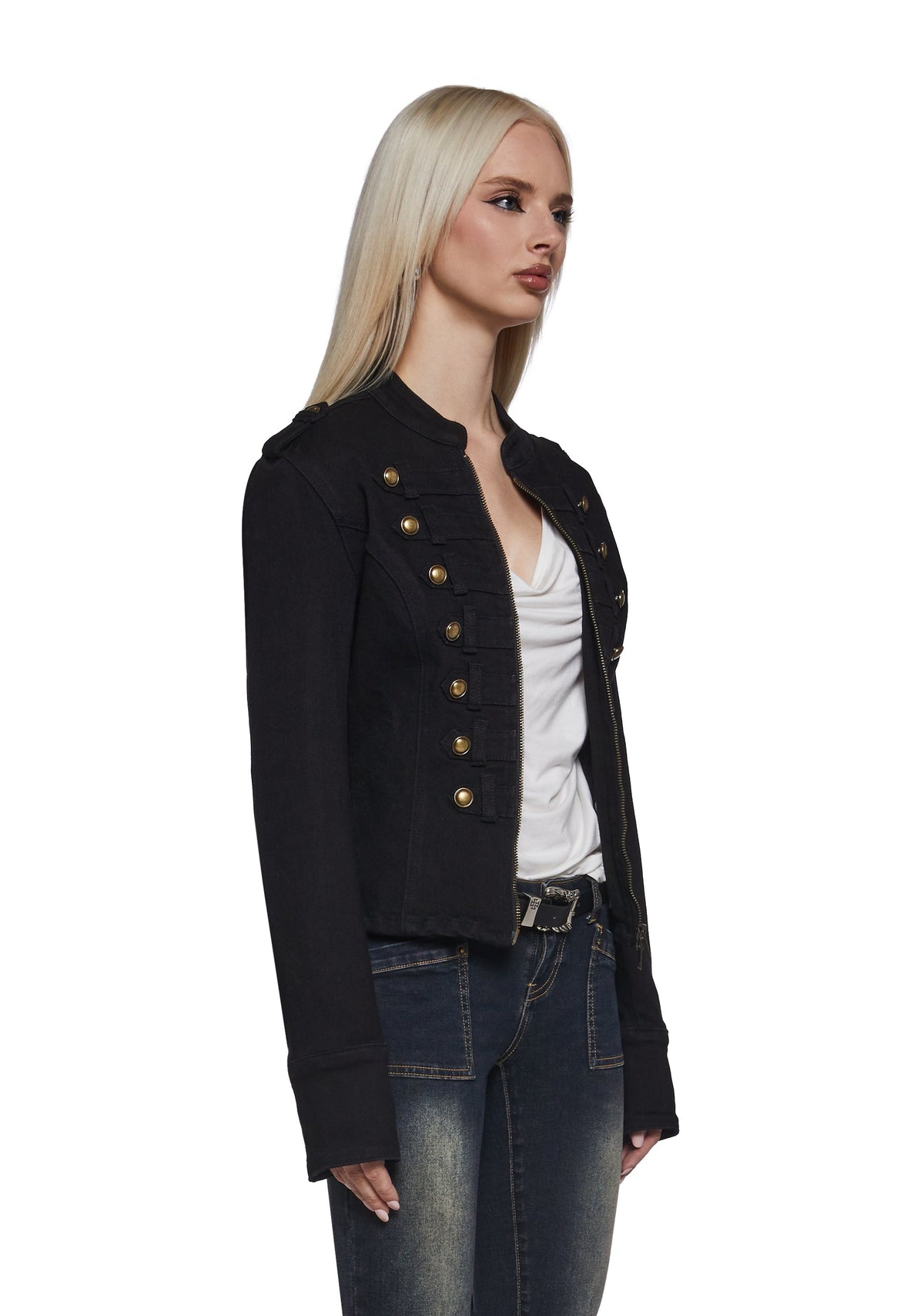 Military Parade Twill Jacket - Black