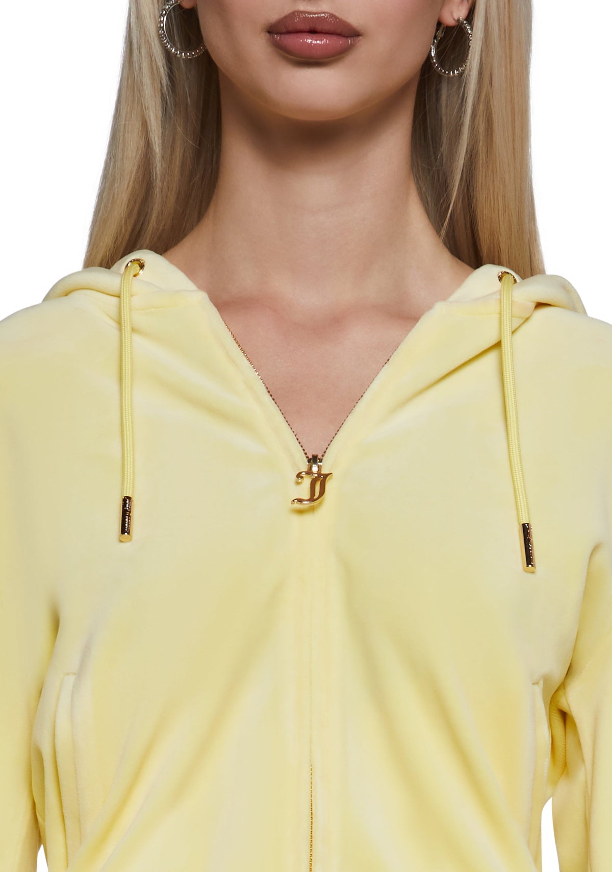 OG Big Bling Velour Hoodie - Yellow