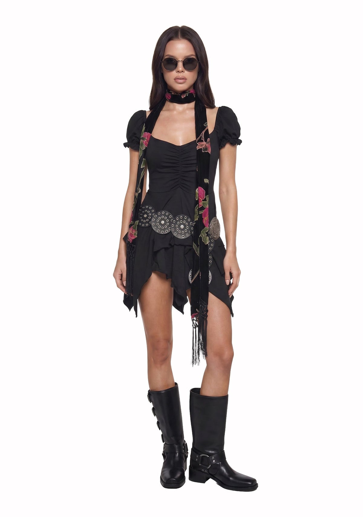 Chasin' Rainbows Mini Dress - Black