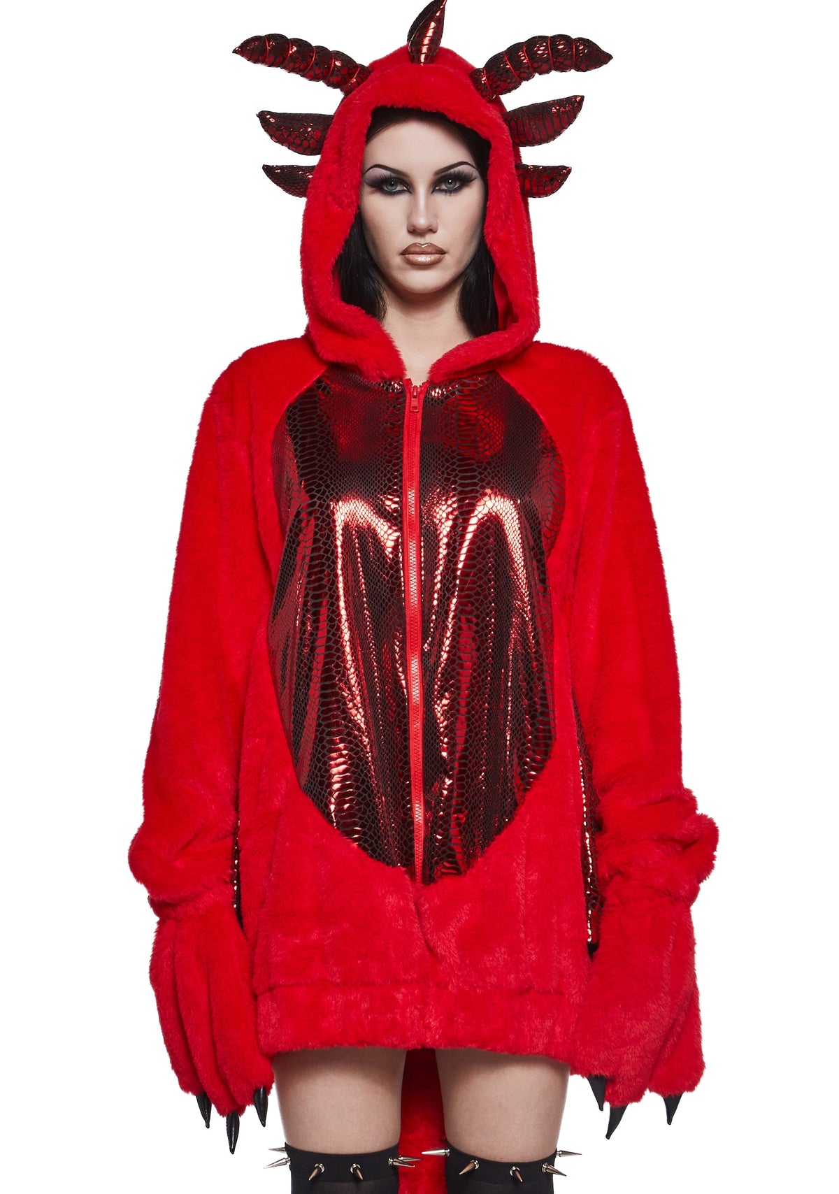 Dragon Fire Faux Fur Hoodie
