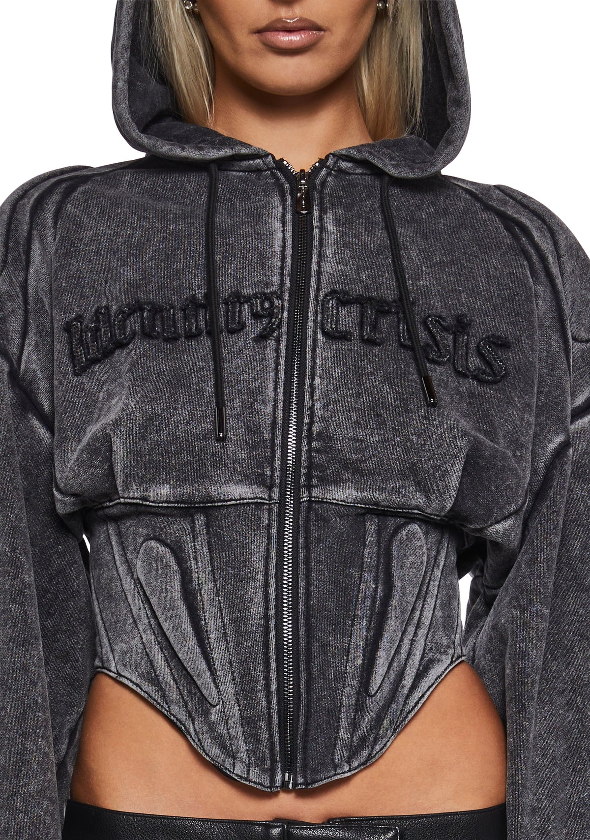 Sweat Corset Zip Hoodie
