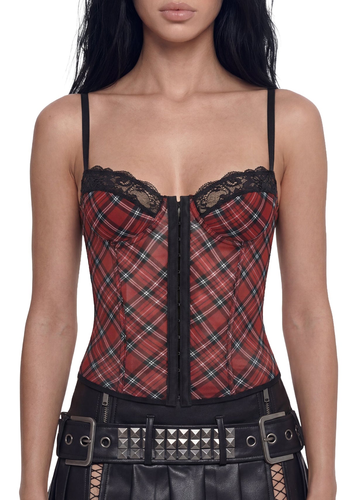 Hot Chase Corset Top - Plaid