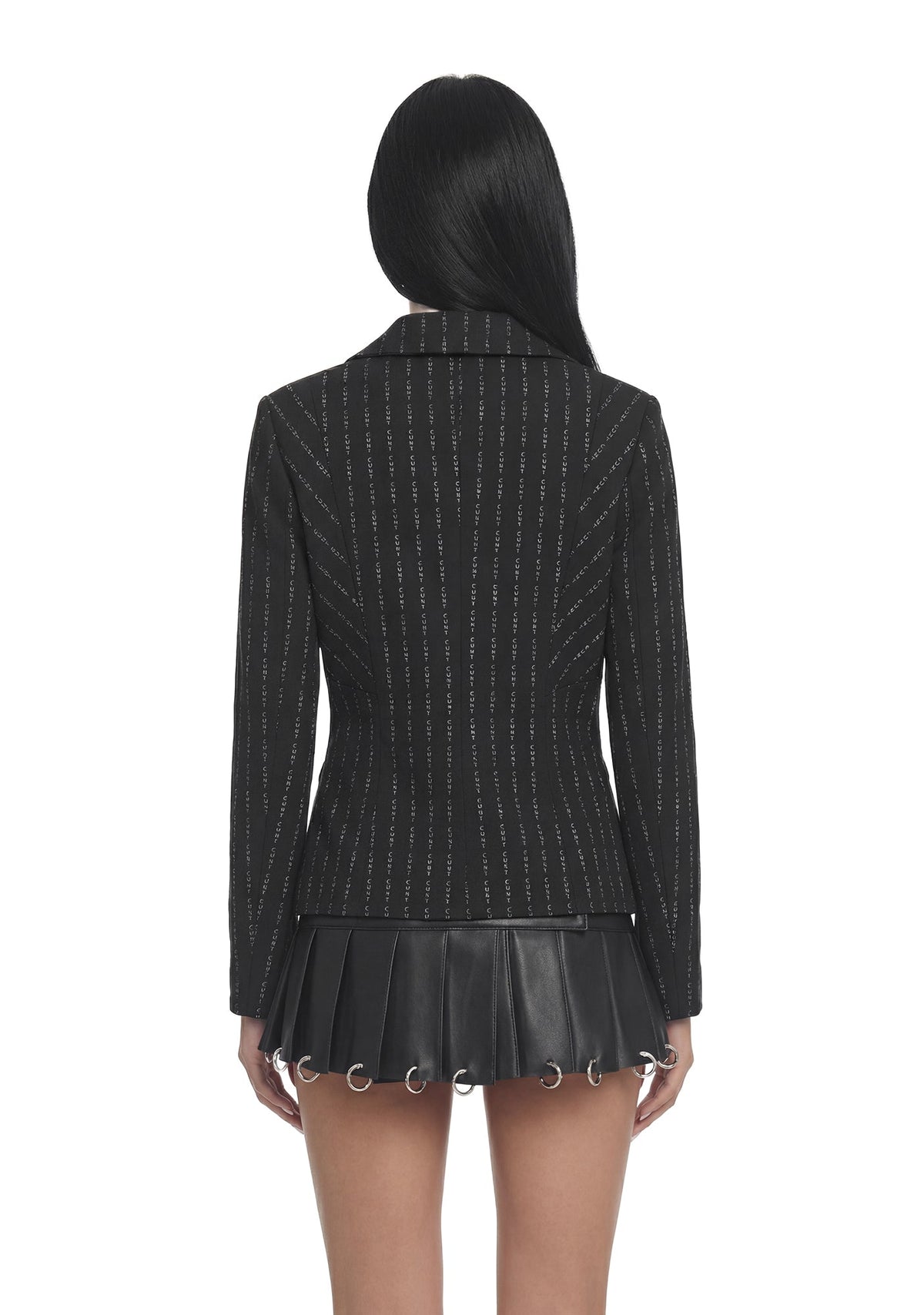 Draped Blazer Pinstripe - Black